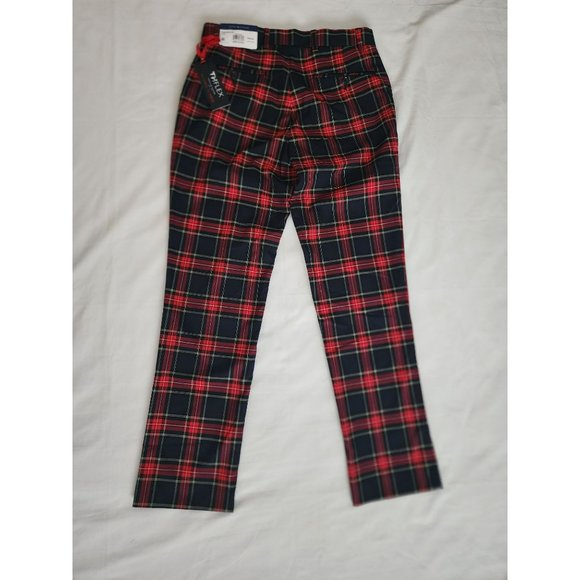 Tommy Hilfiger THELEX Tailored To Move Tribeca Plaid Skinny Pants 30WX30L NWT - Picture 4 of 13
